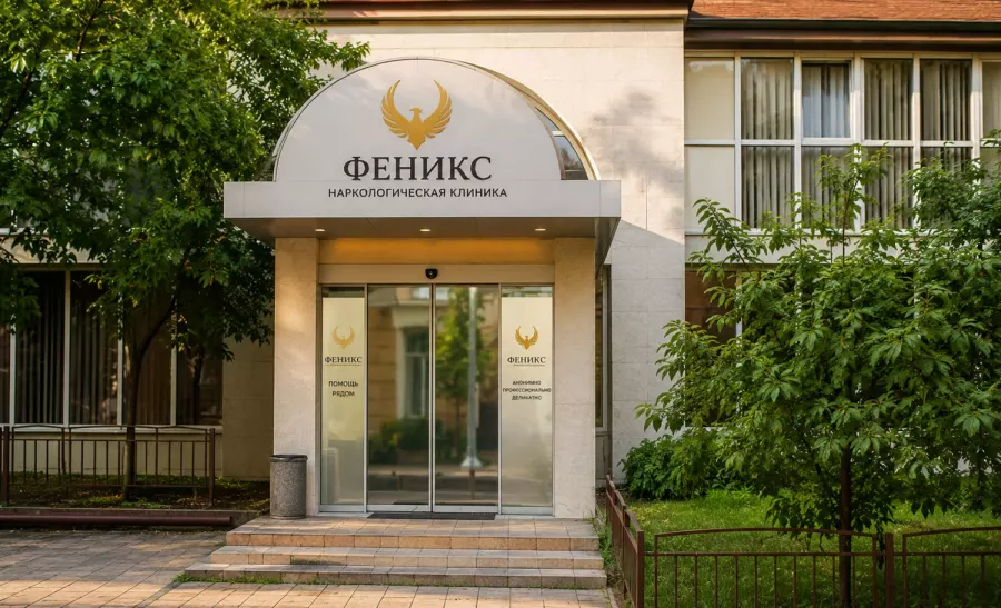 Вход в наркологическую клинику «Феникс» в Междуреченске